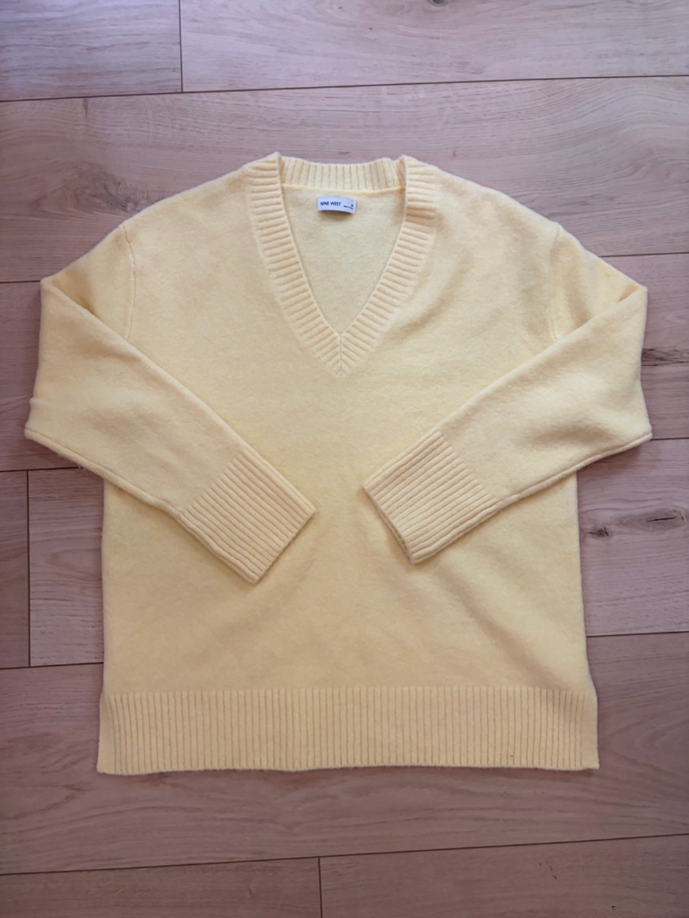Nine West Butter Yellow V-Neck Sweater